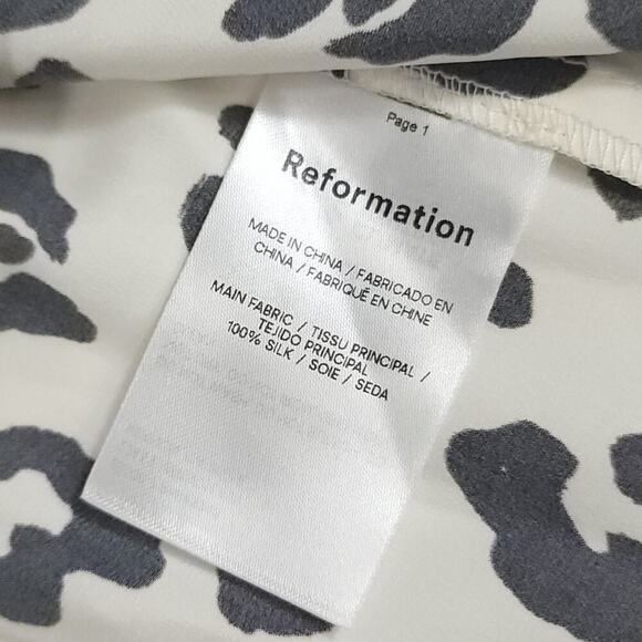 Reformation Kosta Silk Mini Dress Snow Leopard Animal Print Sleeveless - Picture 14 of 16